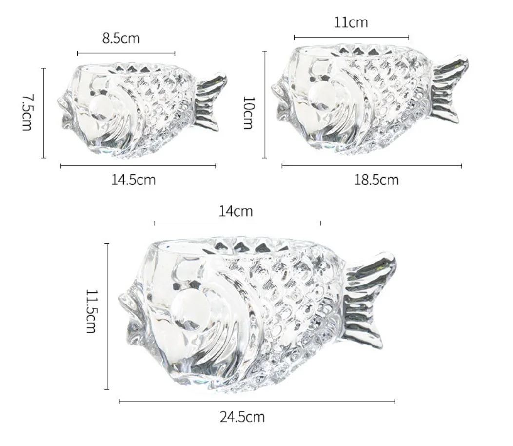 Hot Selling 340ml 11.5oz Fish-Shaped Design Glass Ice Cream Cups and Salad Bowl for Wine Whisky Drinking Glassware