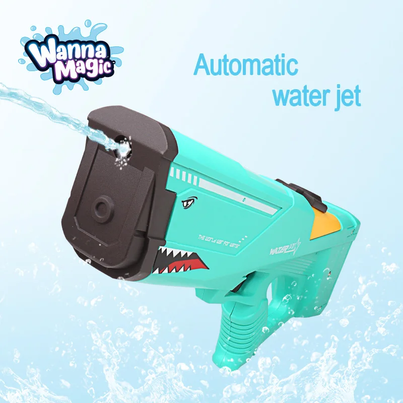 Hot Summer Sale PC Plastic Material Electric Long Distance Water Gun Automatic Burst Shark Design for Kids and Adults