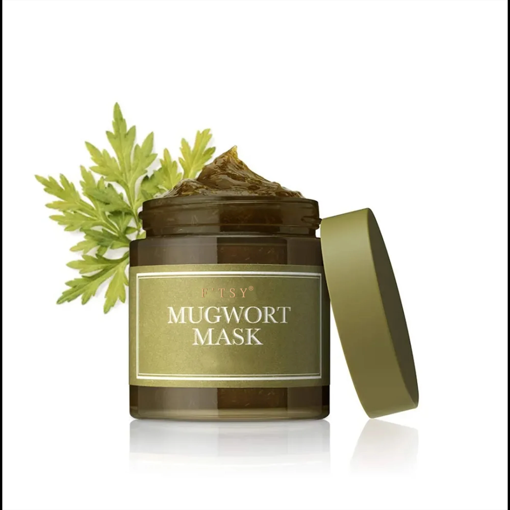 Private Label Natural Herbal Wash off Cooling and Fast Soothing Tea Tree Mugwort Facial Mask for Sensitive Skin