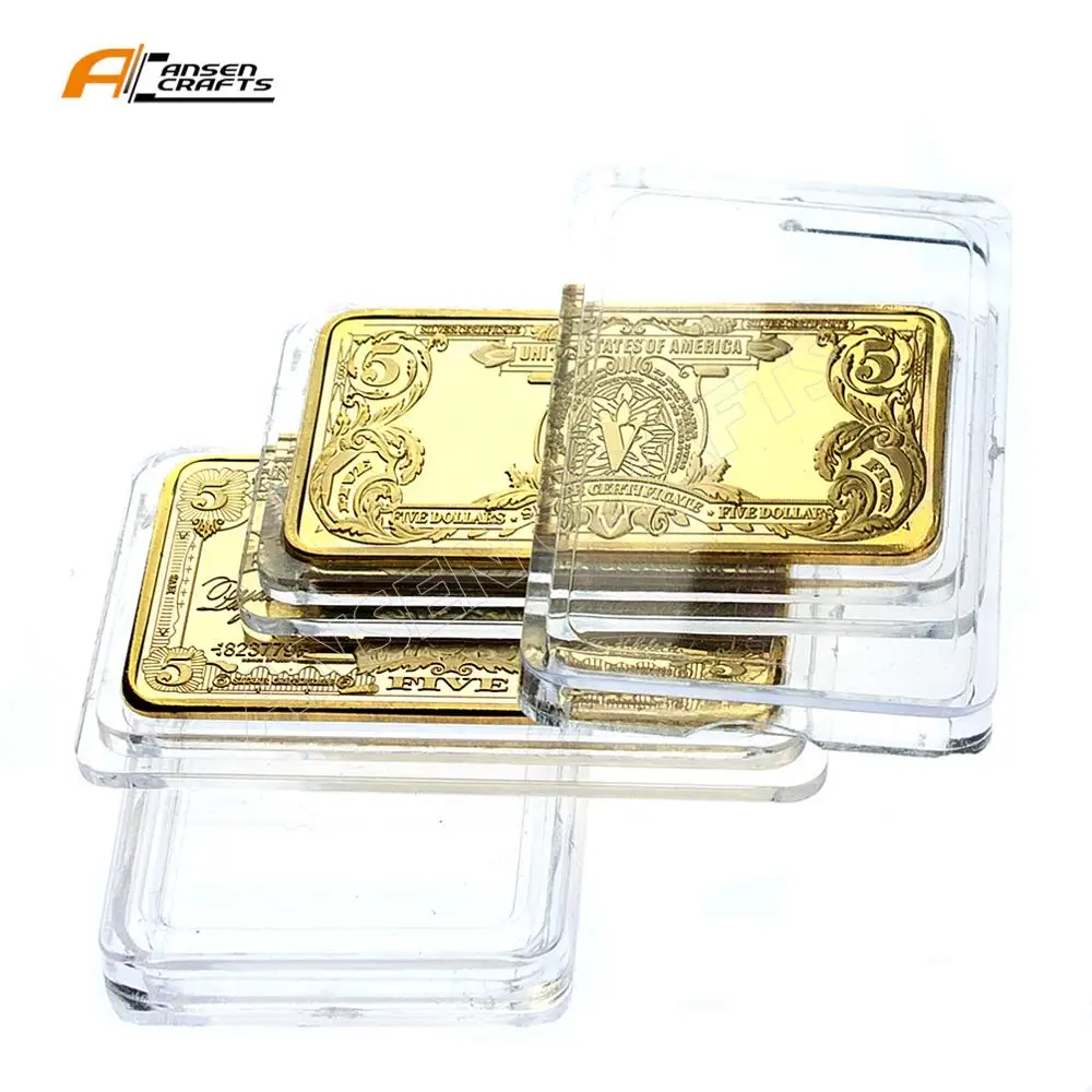 
US 100 999 Bank Gold Bullion Bar 24K Gold Plated for Collection 