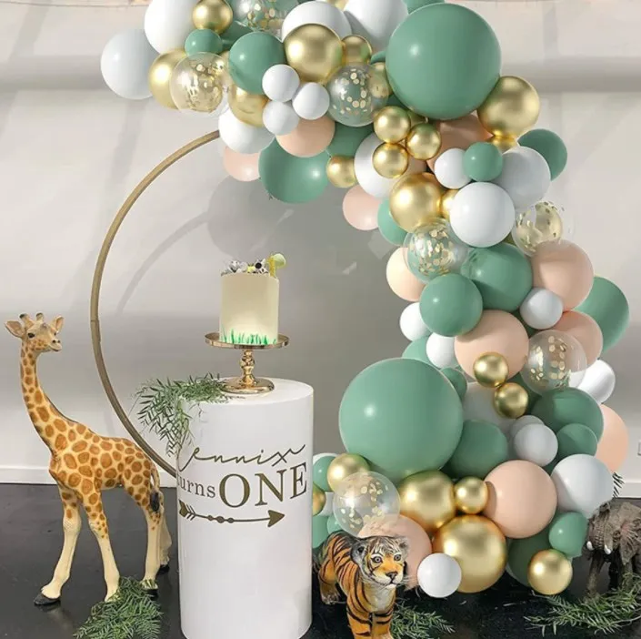 Factory selling 18-inch pea green to bake with restoring ancient ways avocado green balloon chain suit birthday party wedding