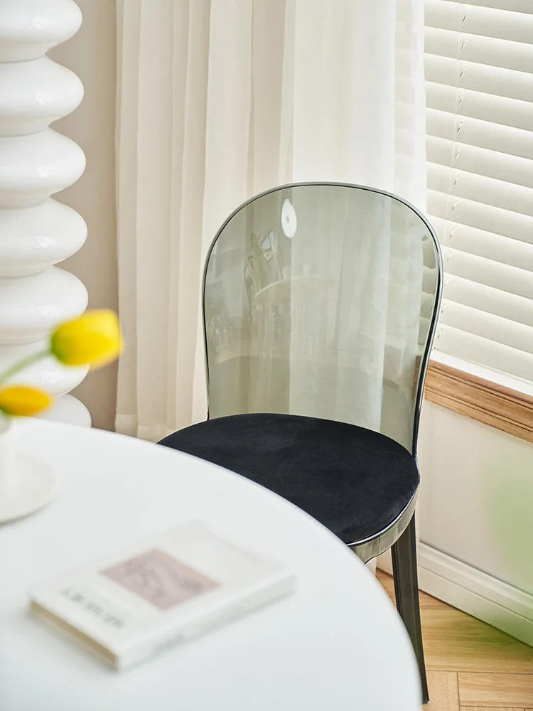 Modern Armless Polycarbonate Dining Chair Acrylic Crystal Transparent Plastic Clear Chair