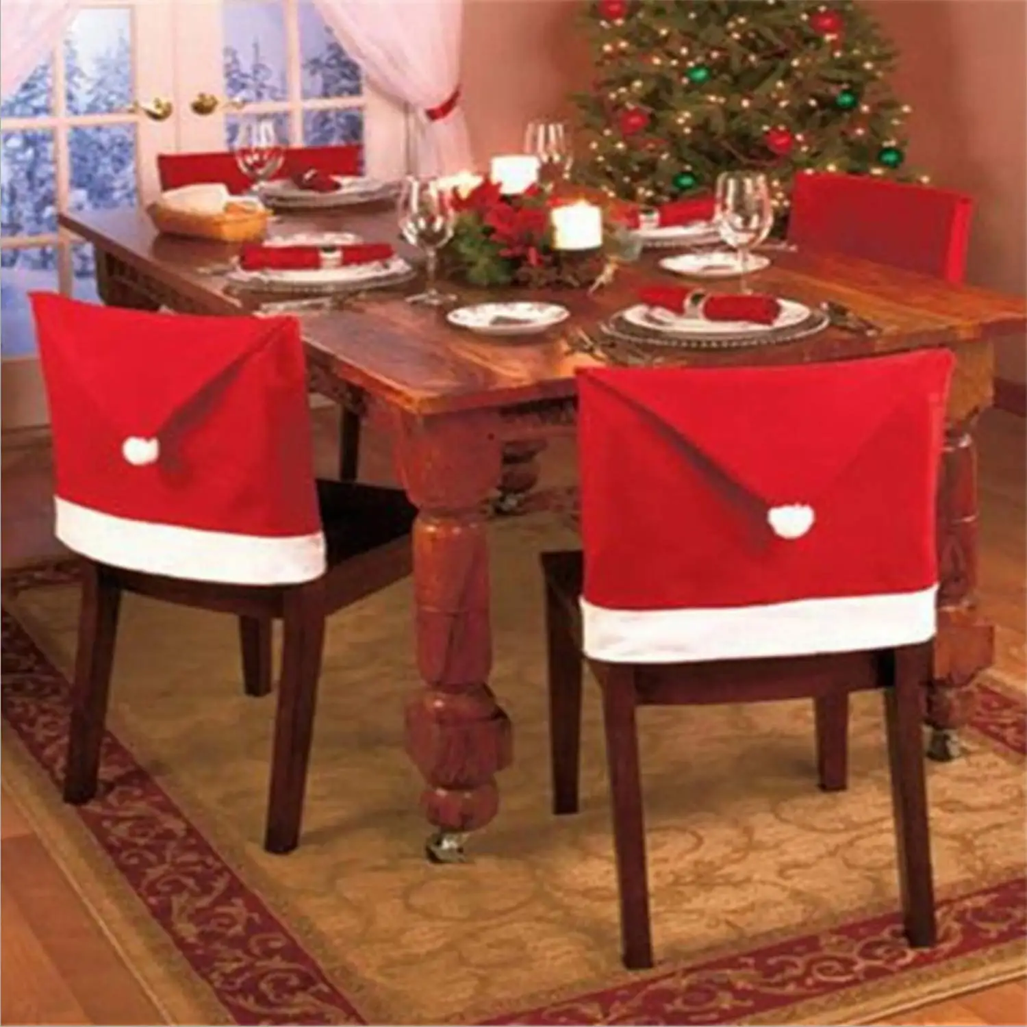 
Santa Claus Chair Cover For Christmas Dinner Table Party 