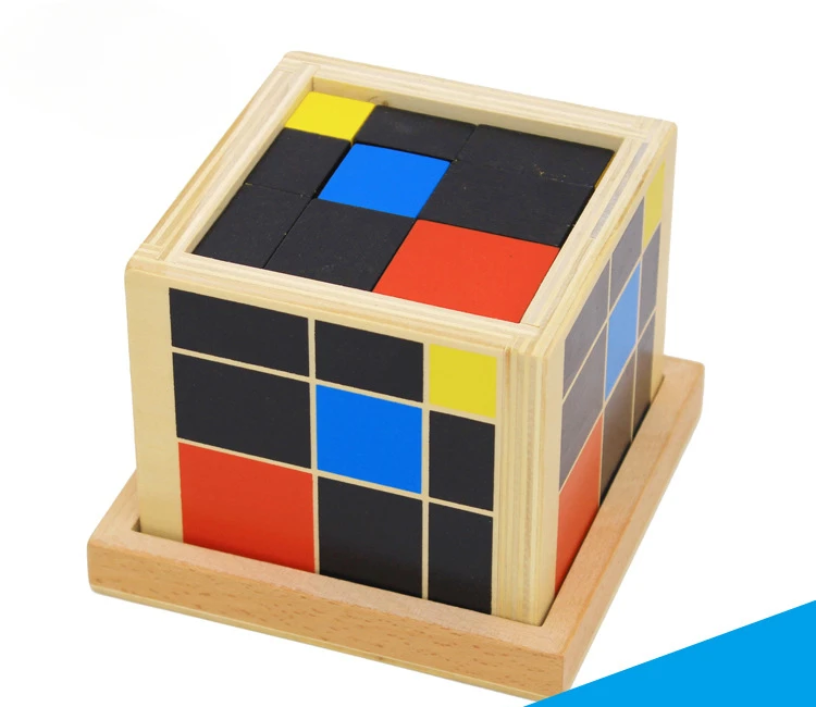 Wholesale Wooden Montessori Binomial Cube Educational Toy for Kids Early Learning Algebra Mathematics Dropshipping
