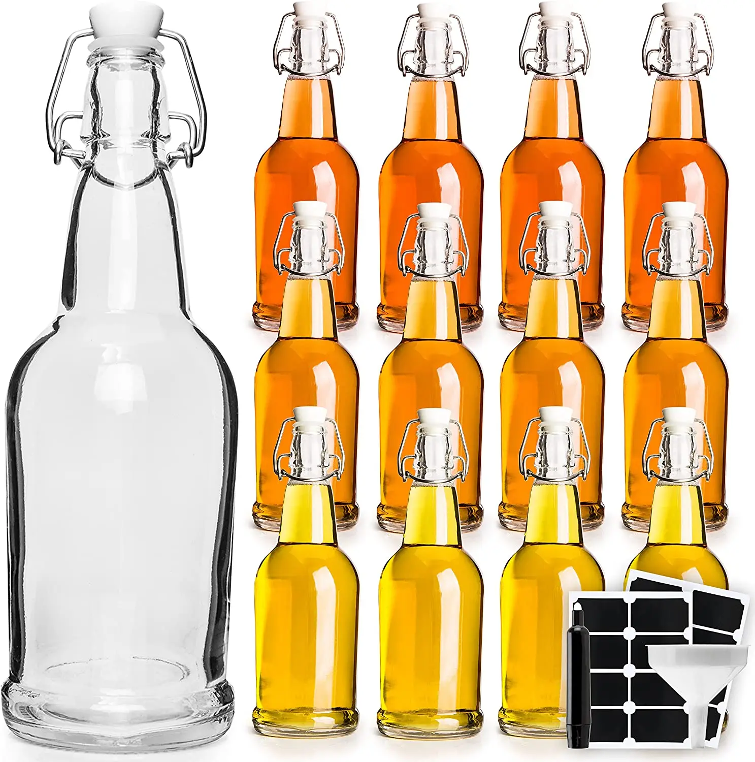 500ml Glass Flip Top Bottle for Kombucha Storage homebrewing fermenter