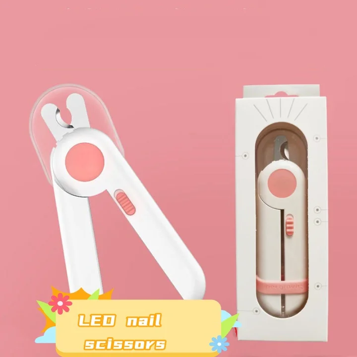 Splash proof grooming trimmer pet dog cat led nail scissors cutter with 3 battery