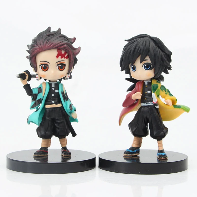 Лидер продаж 3 шт./компл. Qposket Demon Slayer Kimetsu no Yaiba коллекция мультяшных персонажей игрушки из ПВХ аниме фигурки
