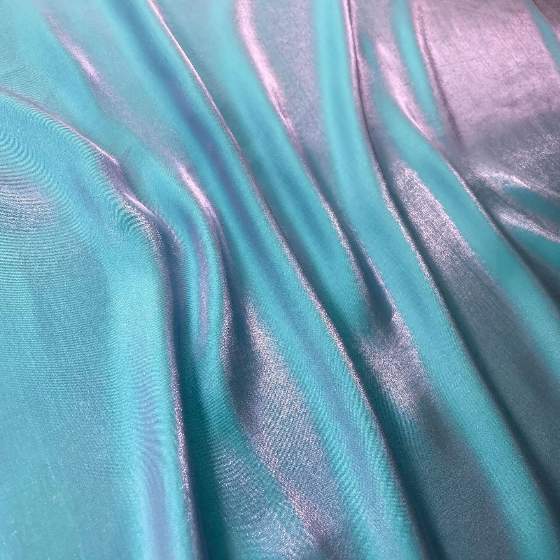 High Quality Soft Polyester Rayon shiny Silky Shiny Glazed Mercerized Bright Glass Silk Shine soft designer fabrics for Garments
