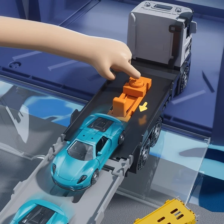 Luxury Giant Large Container Ship Kids Toys Cargo Ship with 18 Containers 12 Plastic Toy Cars and 1 Cargo Trailer Truck