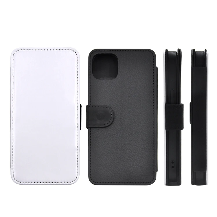 New Arrival Customized 2D Sublimation Blanks Leather Flip Phone Case Wallet Case for IPhone 14 pro max for iphone 15 mini