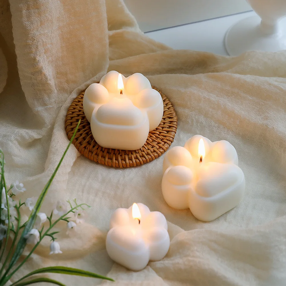 Holiday Gift Multi Aromatherapy Candela Cat Paw Aroma Candle Paraffin Wax Wedding Decoration Diy Set