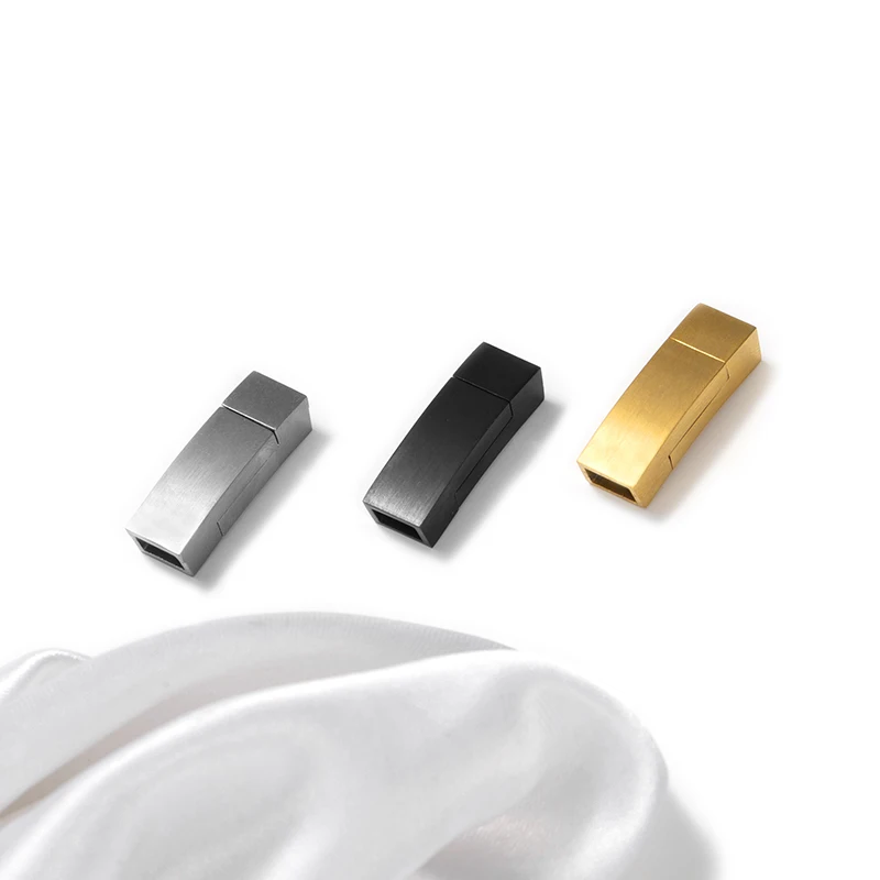 Stainless steel buckle Rectangular leather bracelet accessories Buckle Knitted accessories Bracelet can absorb iron buckle