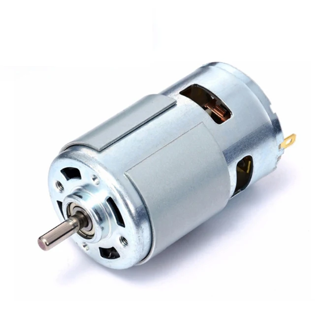 
2021 high efficiency 5mm shaft 775 12 volt dc bearing motor drill chuck with fan 