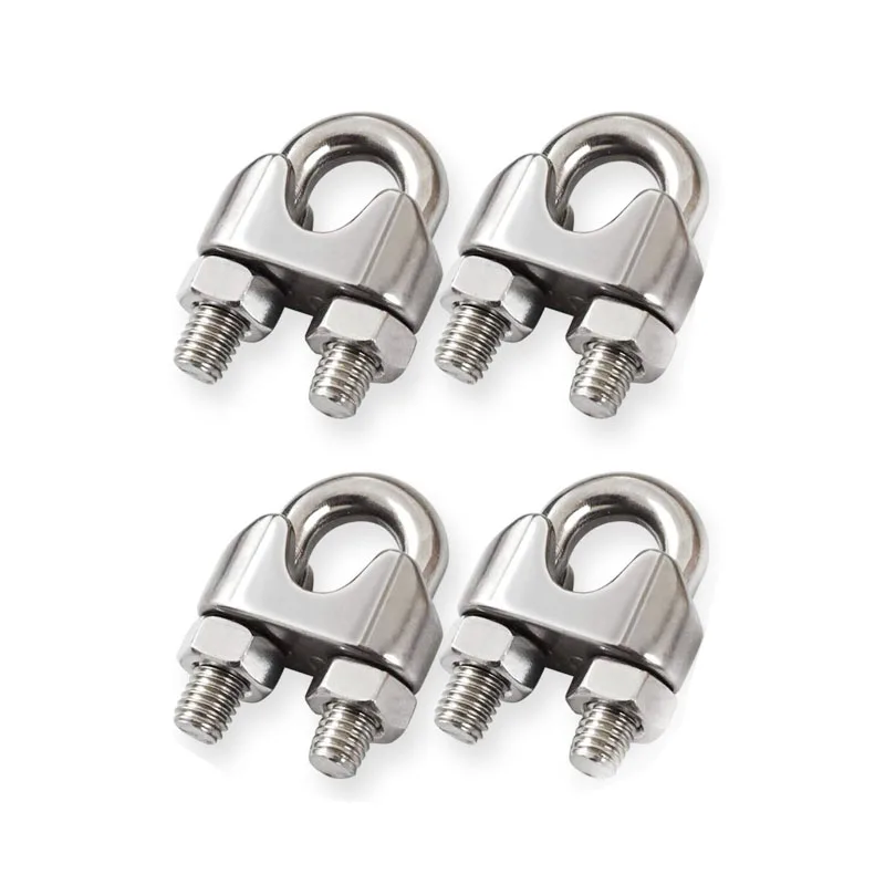 Factory Supply Ss304 Ss316 Saddle Wire Rope Cable Clip Clamp With U Bolt For Rigging Hardware