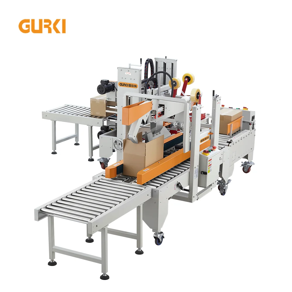 GURKI Packing Line Carton Box Sealer With Carton Erecting Packing Machine