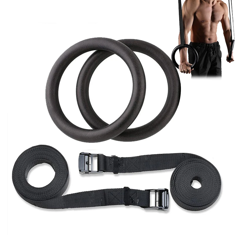 Factory source Gym Rings Fitness ABS Training Gymnastic Rings with  Nylon Strap Cross