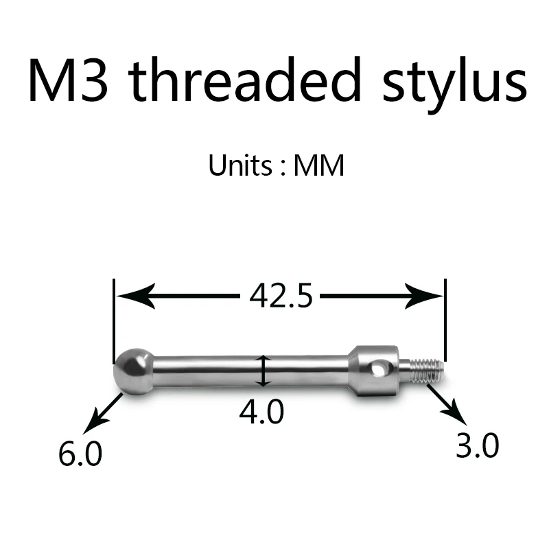 Dial indicator M3 thread styli non standard custom measuring instrument tungsten steel ball probe