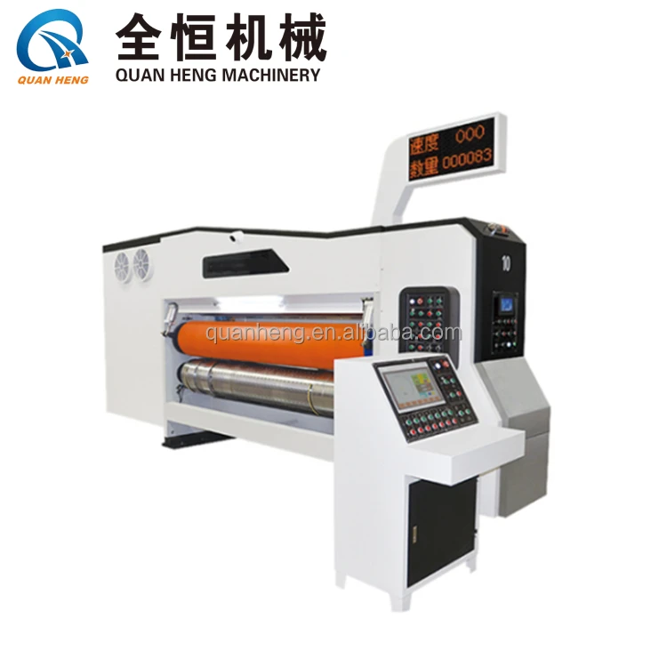 Corrugated carton box high definition flexo ink printer slotter varnish dyer rotary die cutter machine