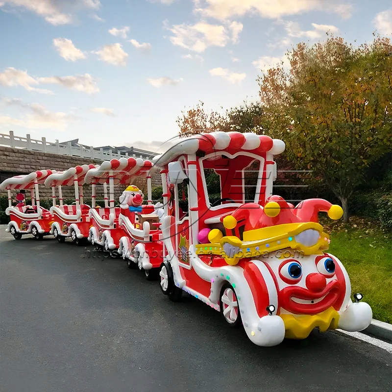 Factory Sale Electric Sightseeing Train 24 Seats Mini Clown Electric Trackless Train