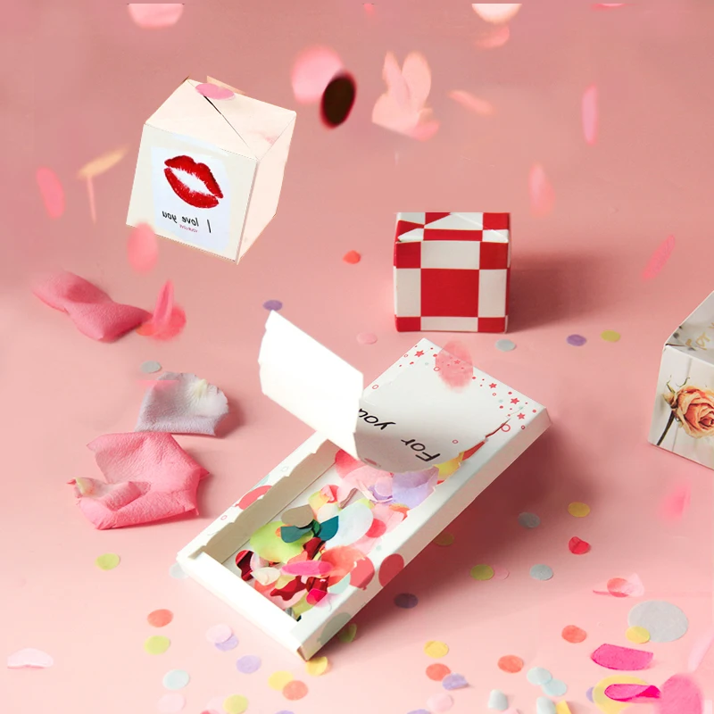 Wholesale OEM Custom Printing Funny 3D Explosion Cash Birthday Card With Pop Up Surprise Gift Box With Cubic Box