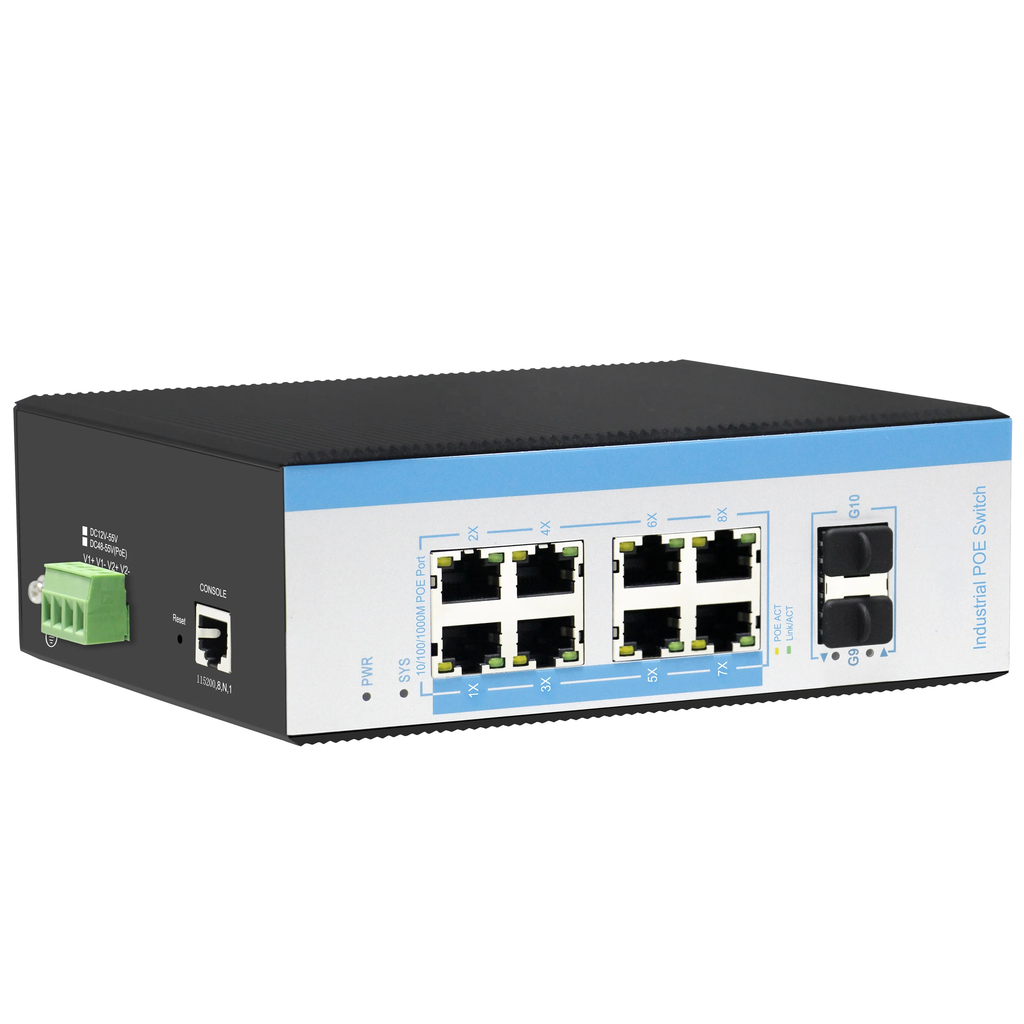 OEM гигабитный промышленный сетевой коммутатор ethernet на din-рейке poe с 10 портами