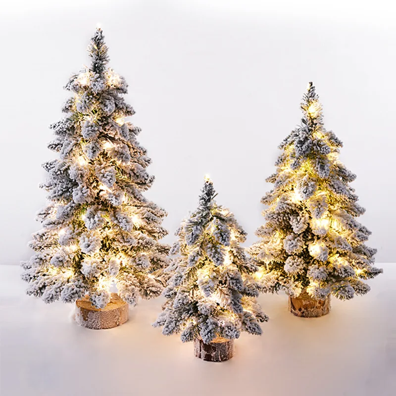 45cm 60cm White Mini Christmas Tree Tabletop Small Christmas Tree with LED Lights christmas tree decoration