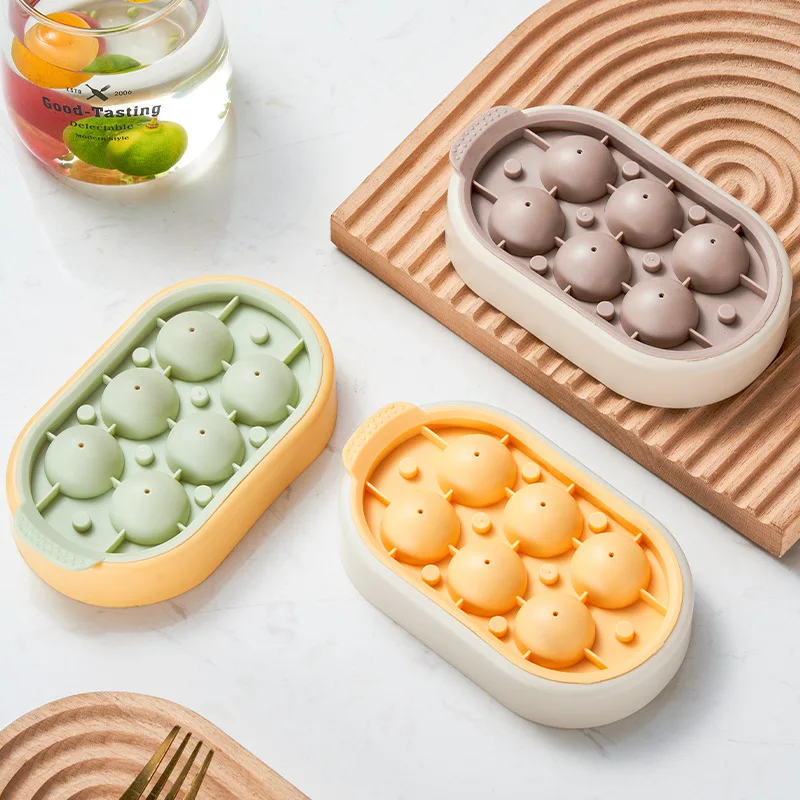 wholesale diamond plastic USA mini ice ball maker round silicone ice cube tray with container lid