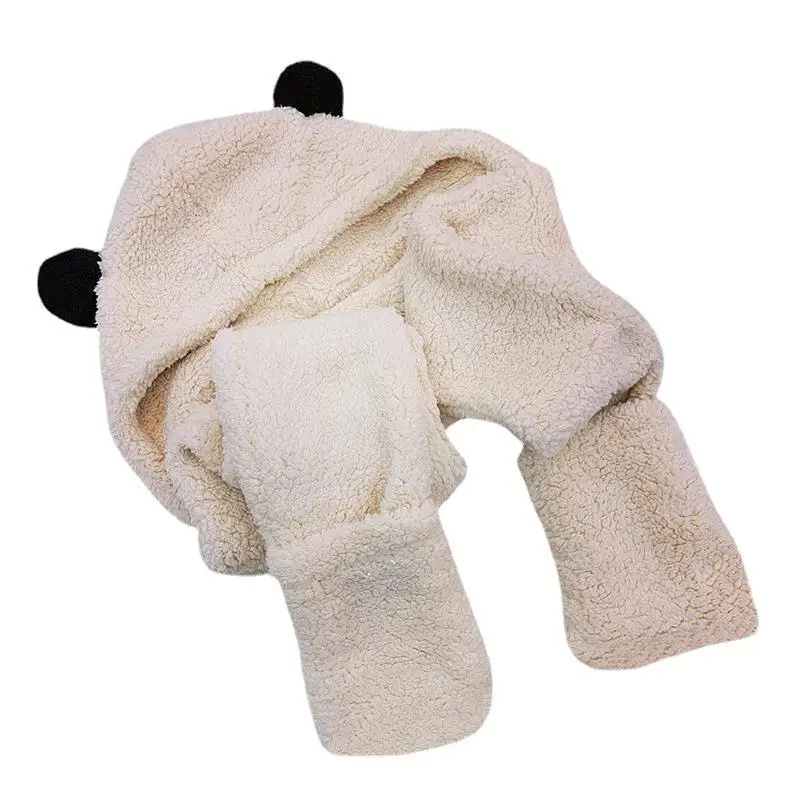 Лидер продаж однотонные плюшевые 3-в-одном шапки с ушками и мишкой Тедди шапка модная удобная теплые женские сапоги; Комплекты из шарфа зимой