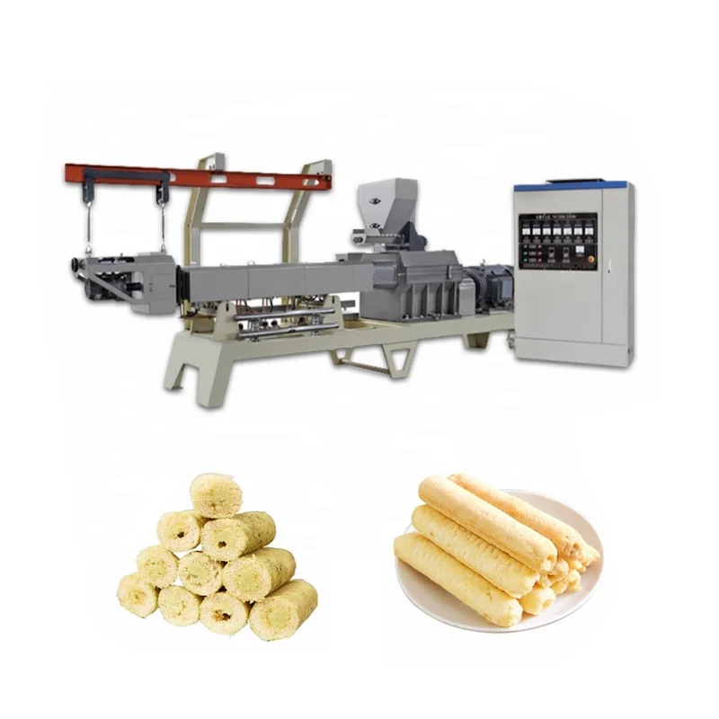 corn snack food production line extrusion puffs snacks making machine