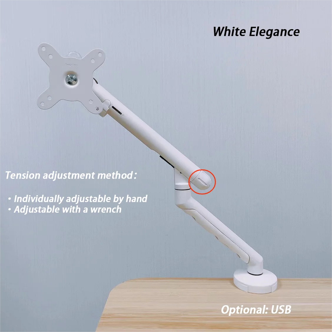 High Quality Single Arm Monitor Screen Spring Adjustment Force Value Aluminum Monitor Arm