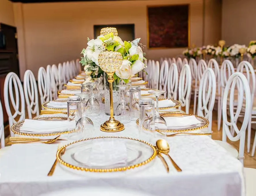 Лидер продаж 2020, стеклянная позолоченная бисерная тарелка для свадьбы *