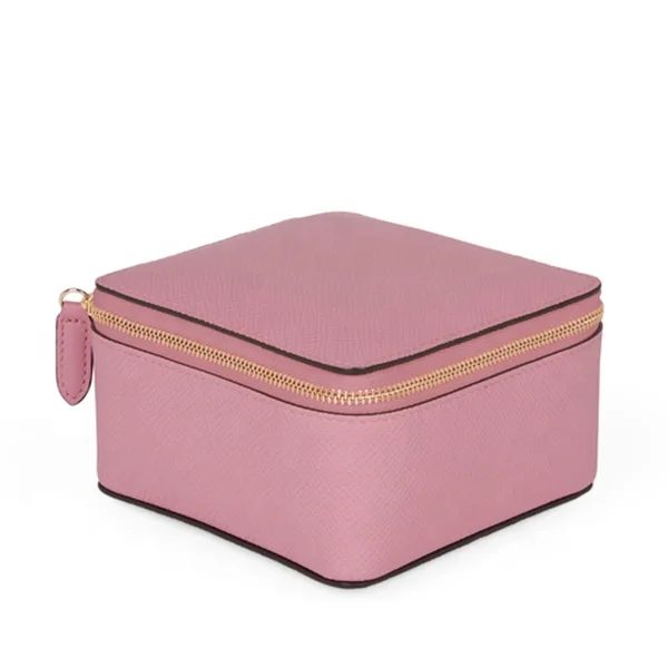 large square trinket case Earring Ear PU Leather Box Portable Jewel Case Organizer Gift Boxes Travel Jewelry Box