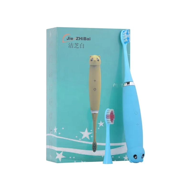 Silicone Soft Handle Panda Animal Printing Kids Ultrasonic Electric Sonic Toothbrush For Children