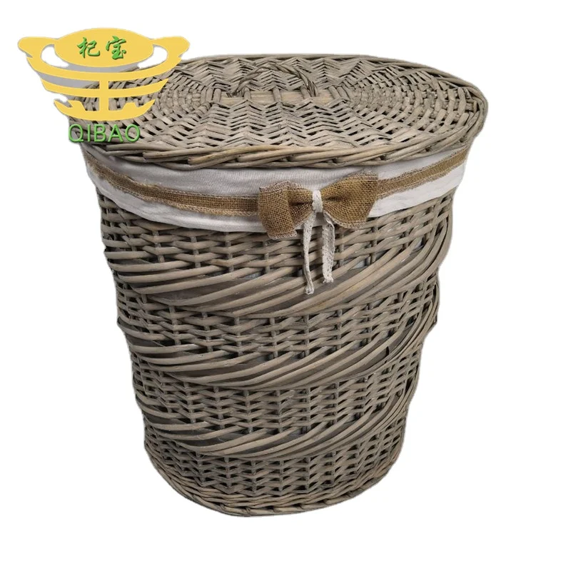Hot selling modern wicker Laundry Basket Set 3 manual laundry baskets with covers and half wicker laundry baskets