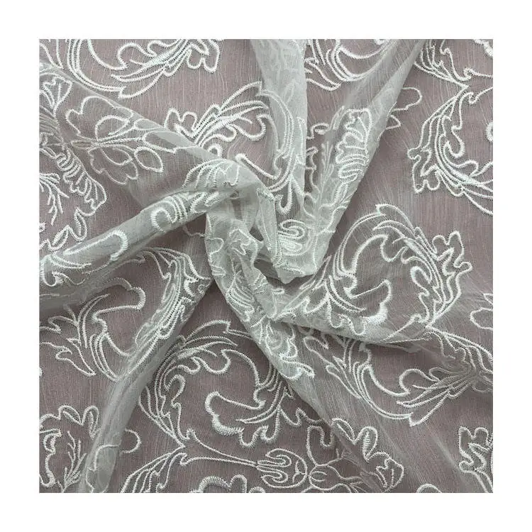 HA-16316B New style knit embroidery stock chiffon lace fabric indonesia for dress