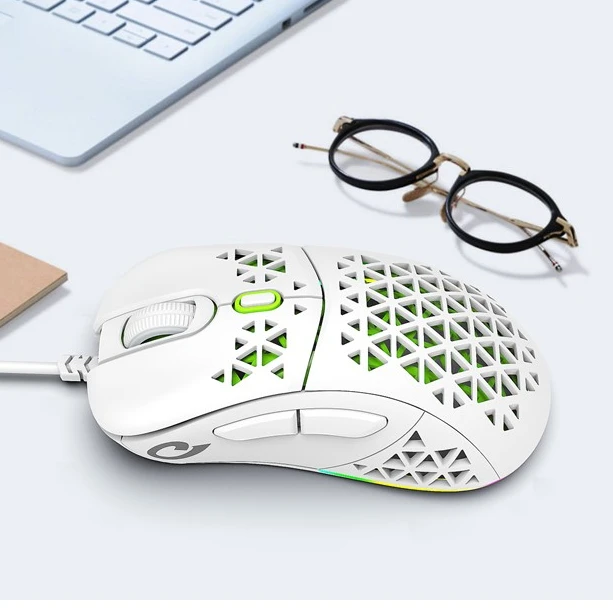 High Precision Sensor Rgb Backlit Gaming Mouse MAX 12000 DPI Honey Comboo Light Weight for E-sports Computer Accessories