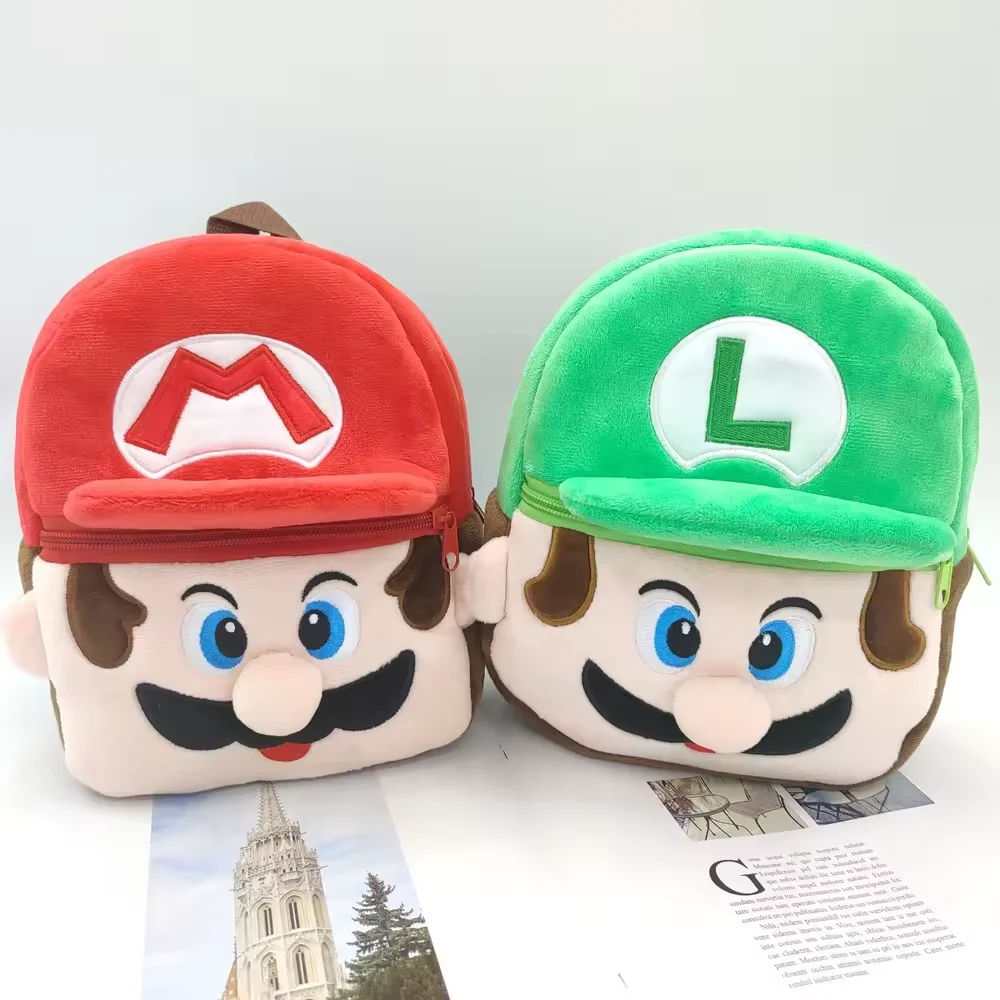Wholesale Mario Bros Character Plush Bag Big Capacity Mario Figure Backpack Marios Backpack