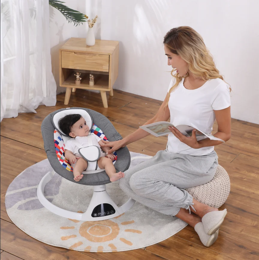 Baby Rocking Chair New Style Smart Bluetooth Electric Cradle Bed With Music Electric Swing Newborn Shaker