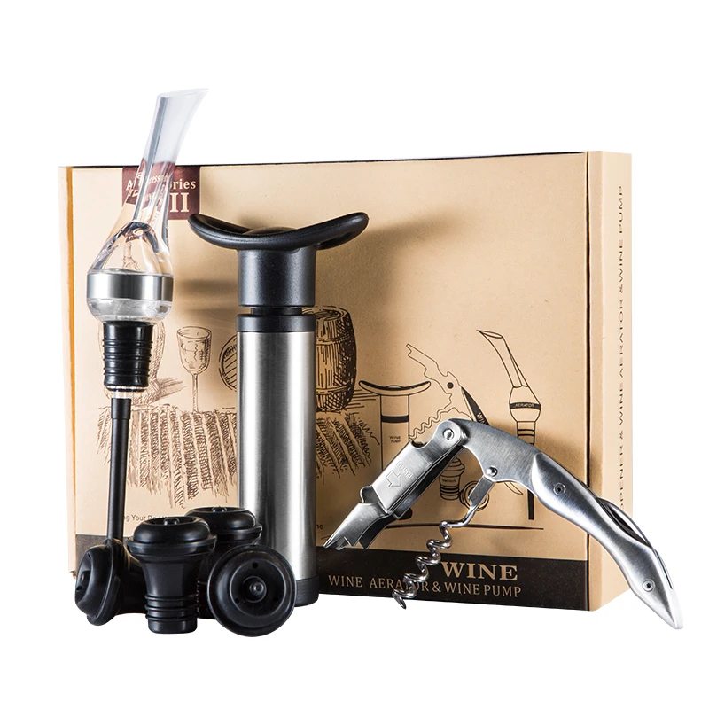 
Bar accessories keychain metal wine air pressure pump opener wine corkscrew opener gift set 