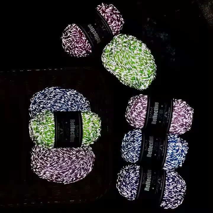 High Refraction Reflective Yarn Customised 85% Reflective Wool Yarn Ribbon Clothing Shoes and Hats Toys