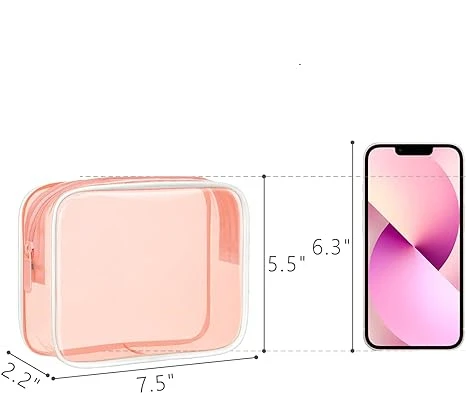 Carry out Toiletry Clear Makeup Bag Waterproof pvc Bag custom size and color Travel Makeup Cosmetic Bag for Women Men