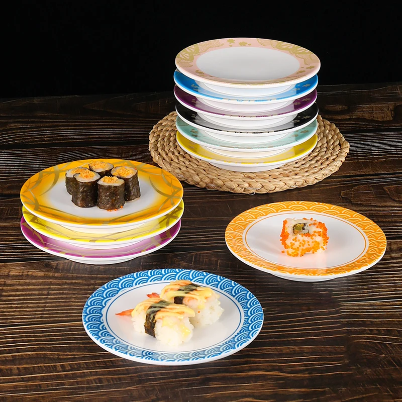 Wholesale Unbreakable Custom Logo Round Sushi Plate Melamine Dinnerware Restaurant Quality Small Melamine Japanese Dish