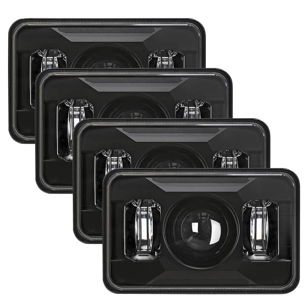 DOT SAE Truck Lights Square 4x6' High Beam Rectangle LED Projector Headlight Retangular 4x6 LED Headlight for Truck Motorcycle