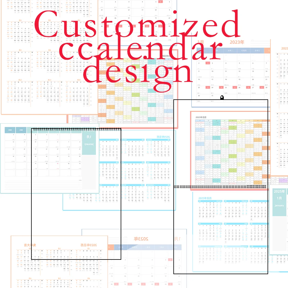 2025 New Year Chinese Lunar Calendar Custom Wall Calendar Printing Monthly Planner Gift