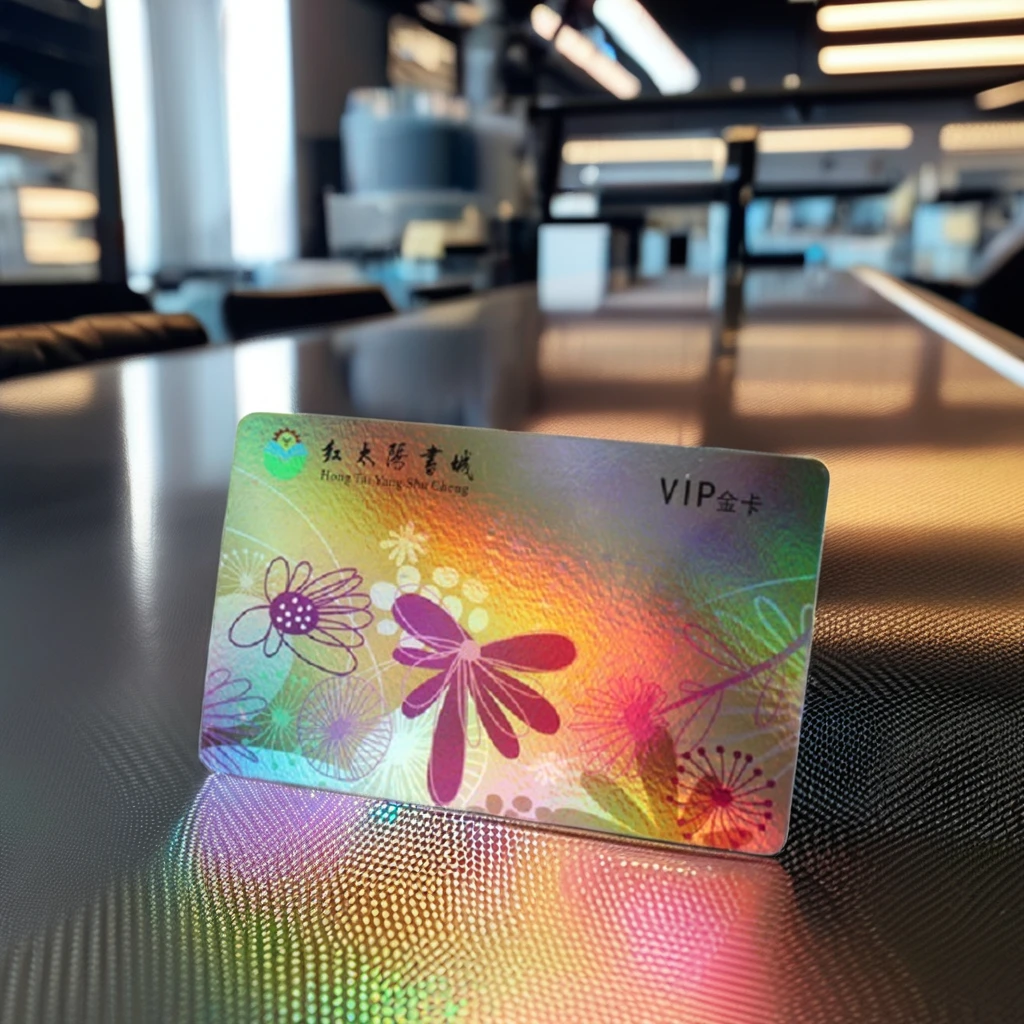 Custom Designed PVC Hologram Business Card with Laser Rainbow Effect Glossy Lamination Offset Printing Special Hologram Finish