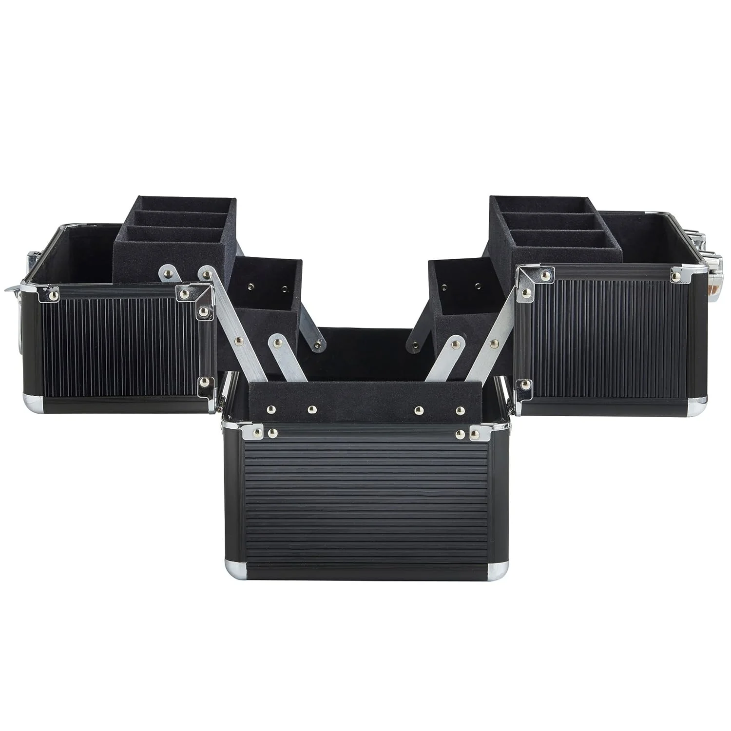 Professional Rose Gold Acrylic Makeup Artist Travel Train Case Open Closure Cosmetic Storage Organizer Printed Candy Flower