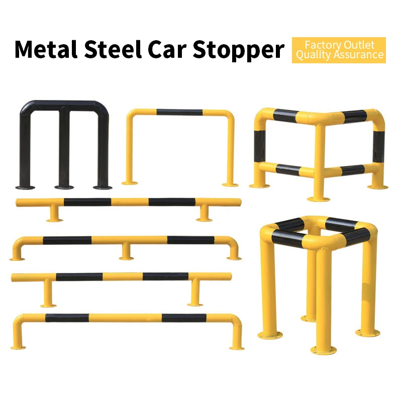 Factory Steel U Beam Metal Steel Car Parking Stopper Wheel Pole Metal   Parking Blocks Spot Bumper 1.8mm Thickness