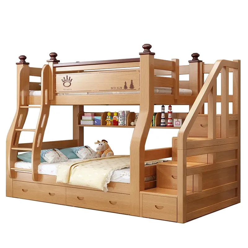 children kid beds with stairs cheap and durable safely solid wood beds for double student in dormitory  bunk bed with slide