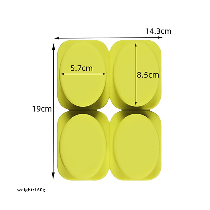 Personalized reusable homemade elliptic soap making professional silicone oval soap mold with logo