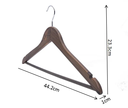 Hot Selling Round Head Wooden Hangers for Clothing with Anti-slip Bar